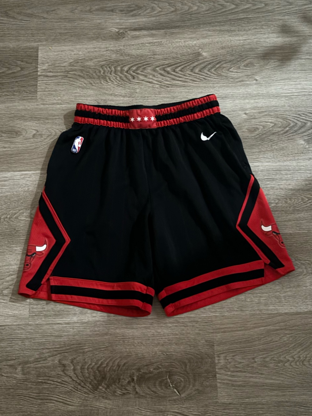 Nike Black and Red NBA Authentic Basketball Shorts